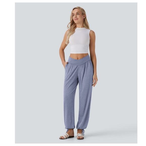 Halara Crossover High Waisted Pocket Pull on Pants US Women's L - Picture 1 of 7